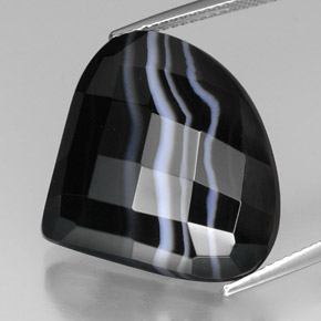 Ágata multicolor natural de 21,36 ct, forma elegante, opaco