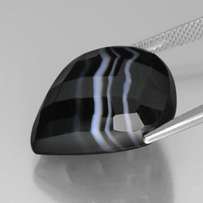 Ágata multicolor natural de 21,36 ct, forma elegante, opaco