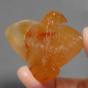 Ágata naranja natural de 74,60 ct, transparente, transparente / translúcido