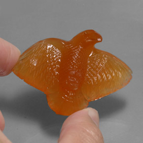 Ágata naranja natural de 65,43 ct, transparente, transparente / translúcido