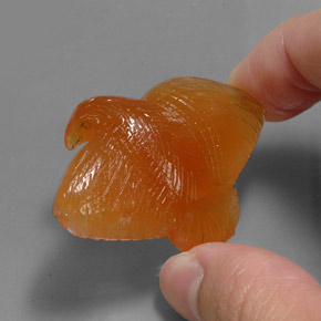Ágata naranja natural de 65,43 ct, transparente, transparente / translúcido