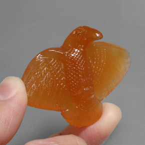 Ágata naranja natural de 65,43 ct, transparente, transparente / translúcido