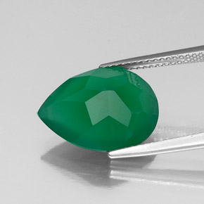 Ágata verde natural de 6,96 ct, transparente, transparente / translúcido