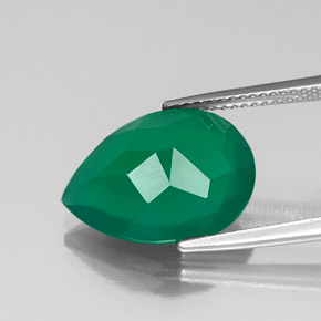 Ágata verde natural de 6,65 ct, transparente, transparente / translúcido