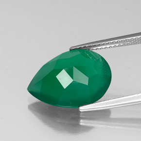 Ágata verde natural de 6,24 ct, transparente, transparente / translúcido