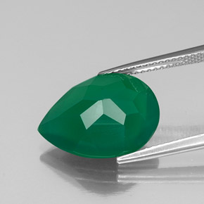 Ágata verde natural de 6,65 ct, transparente, transparente / translúcido