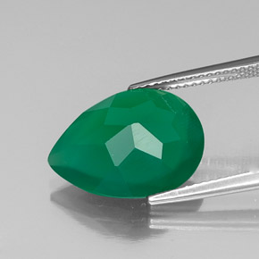 Ágata verde natural de 6,50 ct, transparente, transparente / translúcido