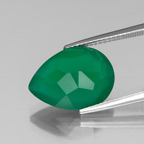 Ágata verde natural de 6,55 ct, transparente, transparente / translúcido