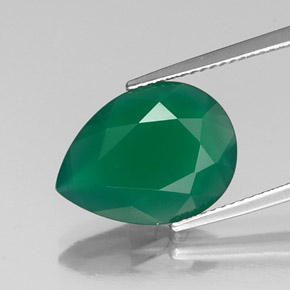 Ágata verde natural de 5,00 ct, transparente, transparente / translúcido