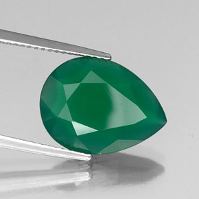 Ágata verde natural de 5,00 ct, transparente, transparente / translúcido