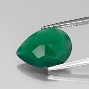 Ágata verde natural de 5,00 ct, transparente, transparente / translúcido