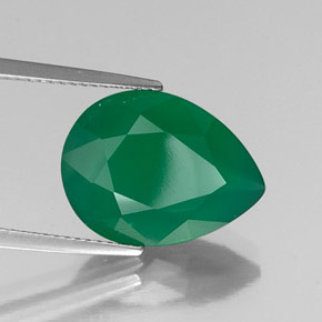 Ágata verde natural de 5,87 ct, transparente, transparente / translúcido