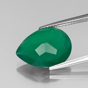 Ágata verde natural de 5,87 ct, transparente, transparente / translúcido
