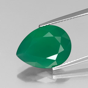 Ágata verde natural de 5,65 ct, transparente, transparente / translúcido