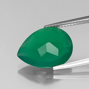 Ágata verde natural de 5,65 ct, transparente, transparente / translúcido