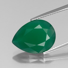 Ágata verde natural de 5,43 ct, transparente, transparente / translúcido