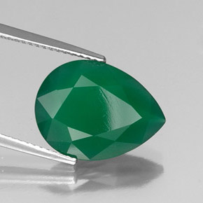 Ágata verde natural de 5,43 ct, transparente, transparente / translúcido