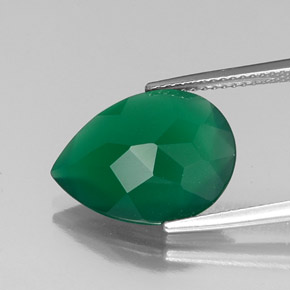 Ágata verde natural de 5,43 ct, transparente, transparente / translúcido