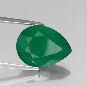 Ágata verde natural de 5,79 ct, transparente, transparente / translúcido