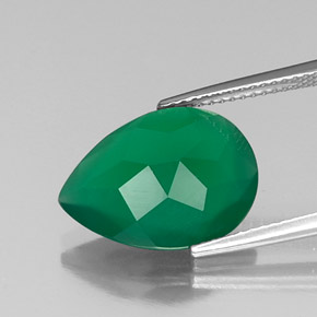 Ágata verde natural de 5,79 ct, transparente, transparente / translúcido