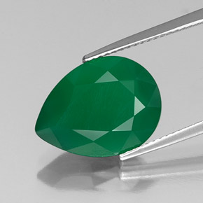 Ágata verde natural de 5,97 ct, transparente, transparente / translúcido