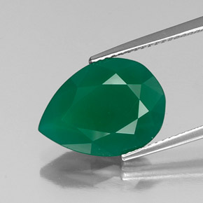 Ágata verde natural de 5,52 ct, transparente, transparente / translúcido