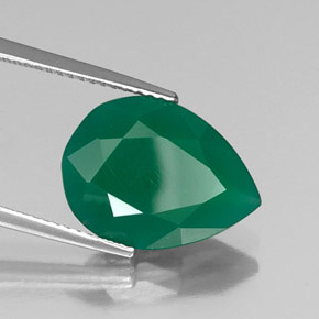 Ágata verde natural de 5,52 ct, transparente, transparente / translúcido