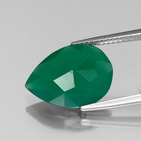 Ágata verde natural de 5,52 ct, transparente, transparente / translúcido