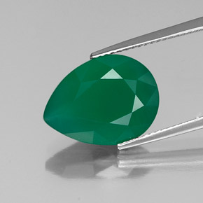 Ágata verde natural de 6,29 ct, transparente, transparente / translúcido