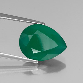 Ágata verde natural de 6,29 ct, transparente, transparente / translúcido