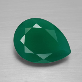 Ágata verde natural de 7,26 ct, transparente, transparente / translúcido