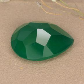 Ágata verde medio natural de 6,48 ct, en forma de pera, translúcido