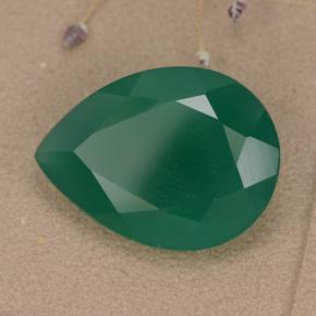 Ágata verde natural de 5,93 ct, en forma de pera, translúcido