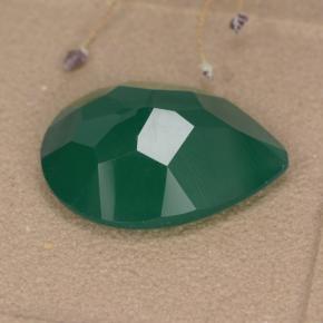 Ágata verde natural de 5,93 ct, en forma de pera, translúcido