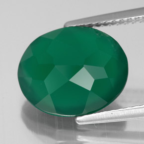 Ágata verde natural de 4,42 ct, transparente, transparente / translúcido