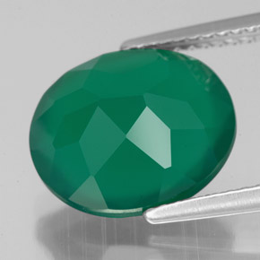 Ágata verde natural de 4,52 ct, transparente, transparente / translúcido