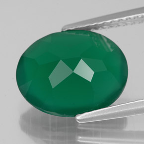 Ágata verde natural de 3,75 ct, transparente, transparente / translúcido