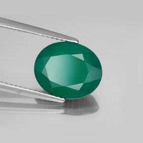 Ágata verde natural de 3,65 ct, transparente, transparente / translúcido