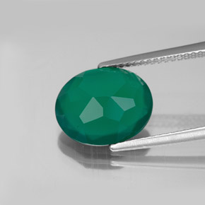 Ágata verde natural de 3,65 ct, transparente, transparente / translúcido