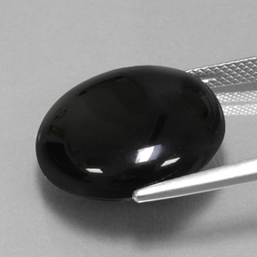 Ágata negro natural de 18,29 ct, corte redondo, opaco