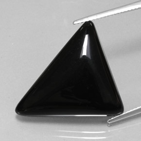 Ágata negro natural de 16,78 ct, trillón, opaco