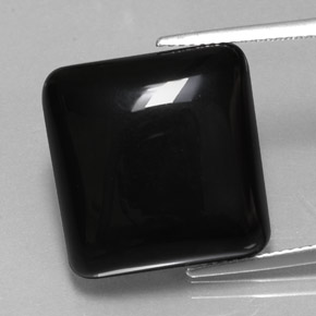Ágata negro natural de 21,98 ct, cuadrado, opaco