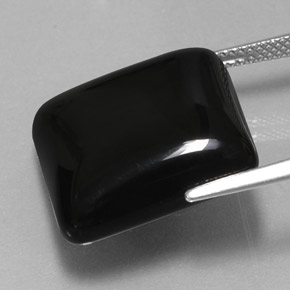 Ágata negro natural de 21,98 ct, cuadrado, opaco