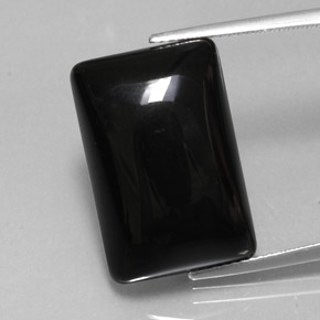Ágata negro natural de 19,22 ct, baguette, opaco