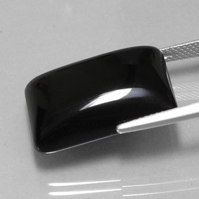 Ágata negro natural de 19,22 ct, baguette, opaco