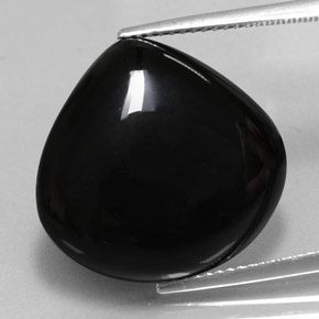 Ágata Negro natural de 18.23 ct, En forma de pera, Opaco