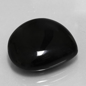 Ágata Negro natural de 18.23 ct, En forma de pera, Opaco