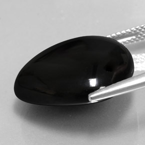 Ágata Negro natural de 18.23 ct, En forma de pera, Opaco