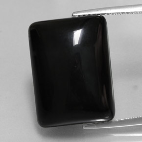 Ágata negro natural de 18,30 ct, baguette, opaco