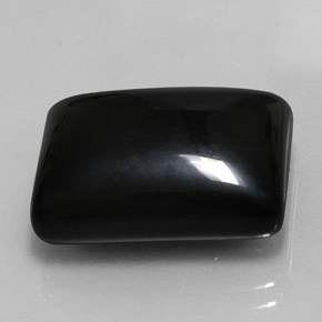 Ágata negro natural de 18,30 ct, baguette, opaco